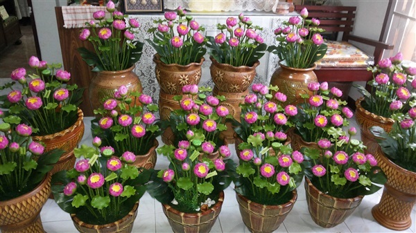 ดอกไม้ประดิษฐ์จากดินไทย(บัว) | ป้าอร การ์เด้น  - ชัยบาดาล ลพบุรี