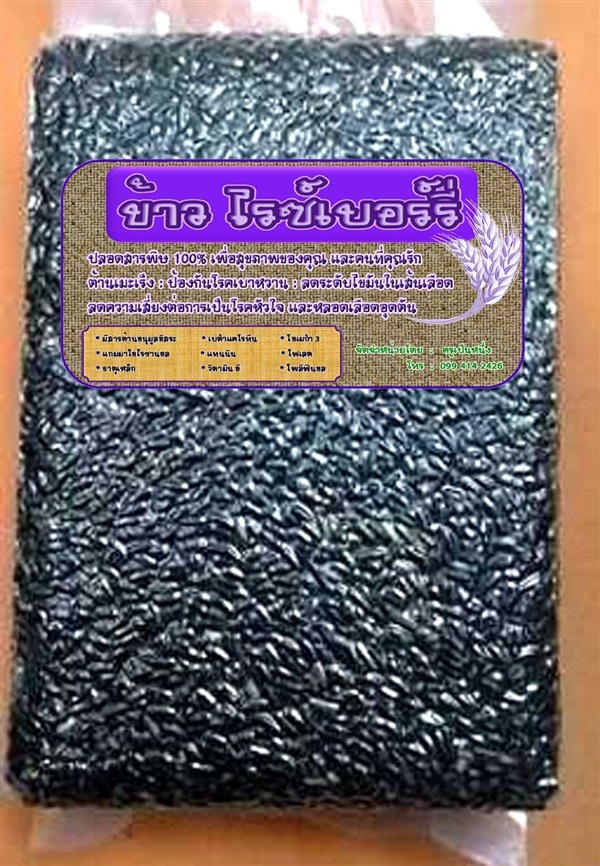 ขายข้าว ไรซ์เบอร์รี่ ออแกนิก ปลอดสาร 100% | ร้าน เป็นหนึ่ง - บางกรวย นนทบุรี