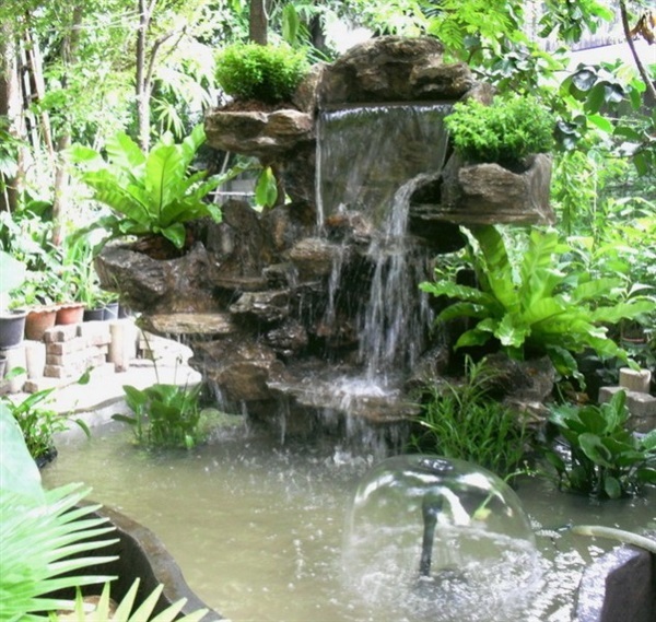 น้ำตกจำลอง น้ำตกในสวน ขนาดกลาง | ม่านน้ำดีไซน์ -  นนทบุรี