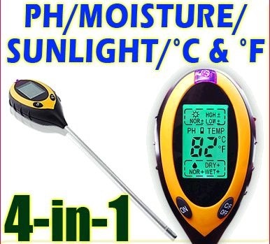 PH01-เครื่องวัดดิน ระบบดิจิตอล 4in1 วัดค่ากรดด่าง PH meter, 