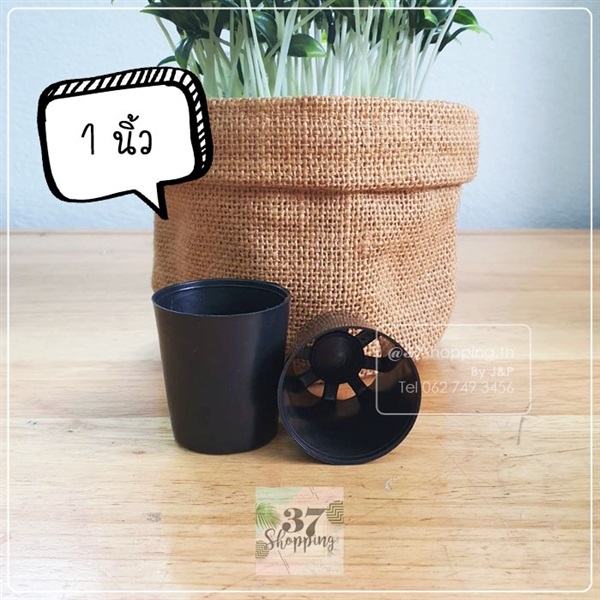 37pots กระถางพลาสติกปากกลม 1 นิ้ว สีดำ (10ใบ/ชุด) | Jaroenplastic - บ้านแพ้ว สมุทรสาคร