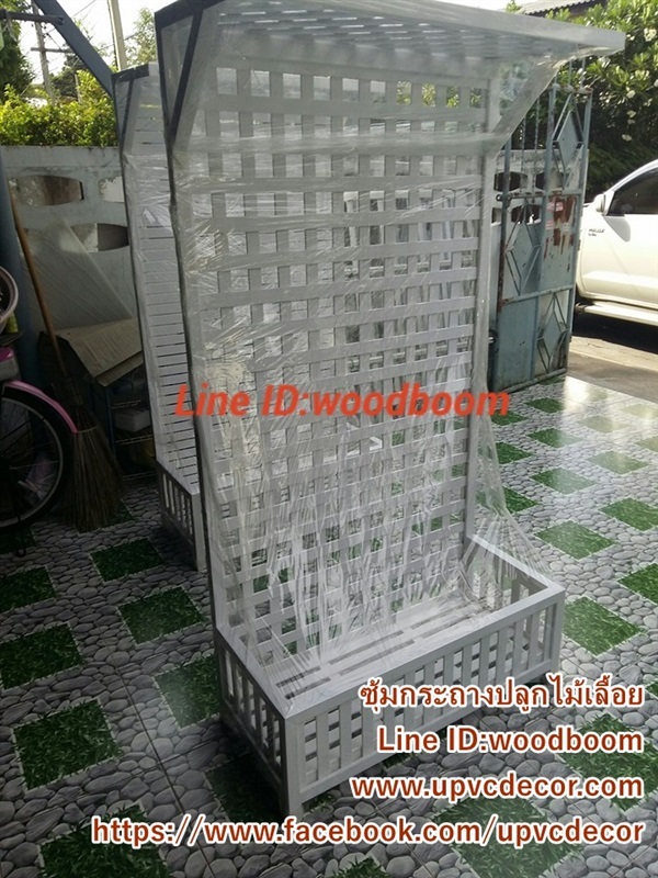 ซุ้มระแนงกระถาง UPVC ซุ้มไม้ระแนงแขวนกล้วยไม้ ซุ้มระแนงUPVC