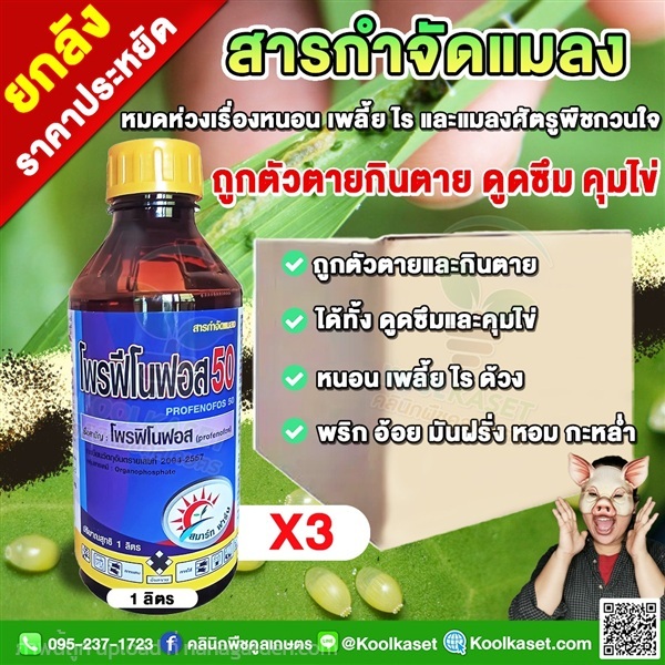 โพรฟีโนฟอส ป้องกัน กำจัด บั่ว เพลี้ย หนอนกอ แมงสิง | คลินิกพืชคูลเกษตร - ชุมตาบง นครสวรรค์