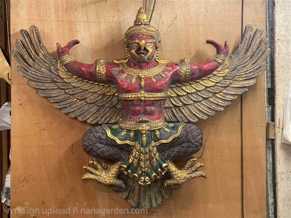 พญาครุฑไม้แกะ องค์ใหญ่ ขนาด145ซม ครุฑไม้เก่า | ร้านวังโบราณ - บางบัวทอง นนทบุรี