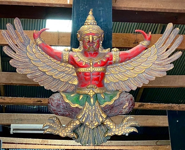 พญาครุฑไม้สัก ครุฑไม้แกะสลัก ขนาด120ซม | ร้านวังโบราณ - บางบัวทอง นนทบุรี