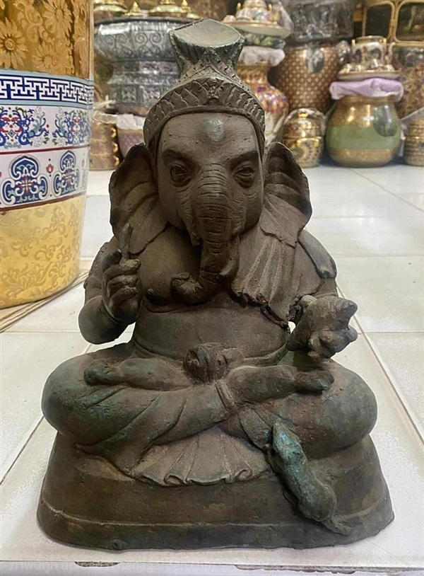 พระพิฆเนศโบราณ ขนาด9นิ้ว ทองเหลือง องค์พระพิฆเนศ | ร้านวังโบราณ - บางบัวทอง นนทบุรี