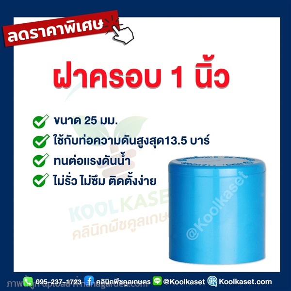 ฝาครอบท่อ PVC ฝาปิดปลายท่อ ฝาอุดท่อ 1 นิ้ว 8 หุน | คลินิกพืชคูลเกษตร - ชุมตาบง นครสวรรค์