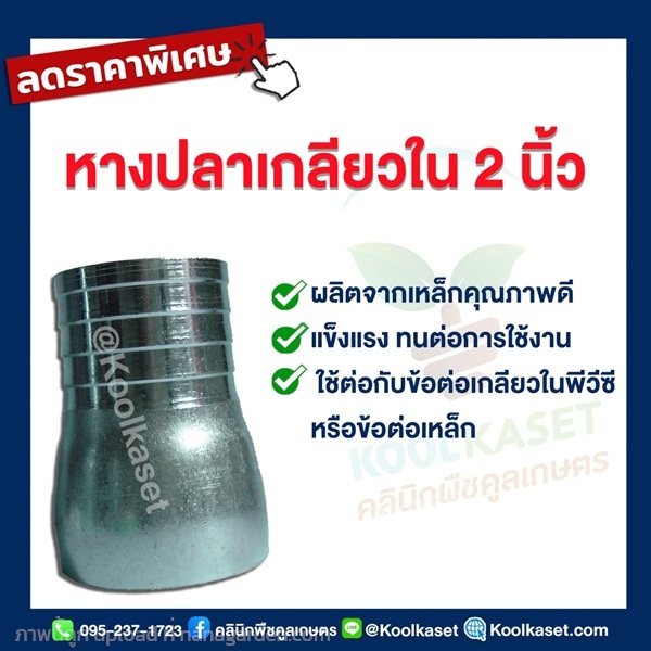 หางปลาเหล็ก แบบเกลียวใน ขนาด 2 นิ้ว  | คลินิกพืชคูลเกษตร - ชุมตาบง นครสวรรค์