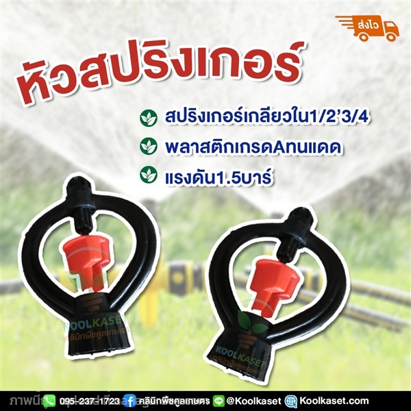 สปริงเกอร์ ใบพัดพลาสติก เกลียวใน  ใบหูช้าง  | คลินิกพืชคูลเกษตร - ชุมตาบง นครสวรรค์