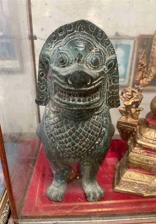 สิงห์โบราณ สิงห์อยุธยา สิงห์คู่ เนื้อสัมฤทธิ์ | ร้านวังโบราณ - บางบัวทอง นนทบุรี