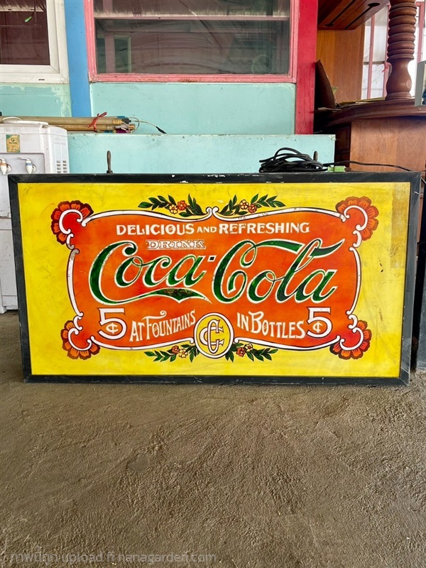 ป้ายไฟโค้กเก่า ป้ายไฟCoca Cola ป้ายไฟวินเทจ | ร้านวังโบราณ - บางบัวทอง นนทบุรี