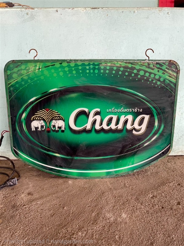 ป้ายไฟเครื่องดื่มตราช้าง ป้ายไฟช้าง สองหน้า | ร้านวังโบราณ - บางบัวทอง นนทบุรี