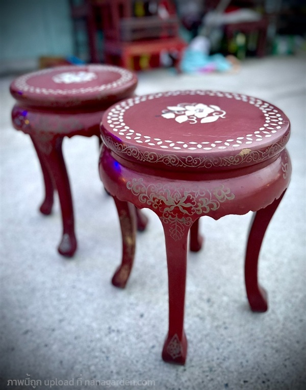 เก้าอี้มุก ขาอ่อน กี๋มุกวางแจกัน เก้าอี้ประดับมุก | ร้านวังโบราณ - บางบัวทอง นนทบุรี