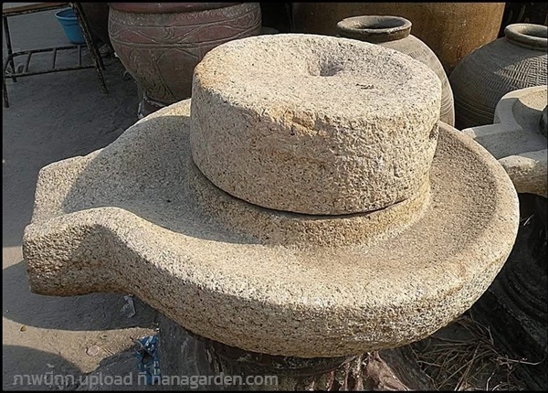 โม่แป้งโบราณ เนื้อหินแกรนิตแท้ โม่มือหมุนแบบโบราณ | ร้านวังโบราณ - บางบัวทอง นนทบุรี