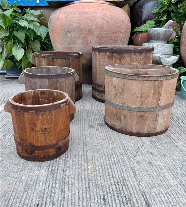 ถังไม้ตวงข้าวเปลือก ถังไม้ตวงข้าวสาร ถังไม้ตวงข้าว | ร้านวังโบราณ - บางบัวทอง นนทบุรี