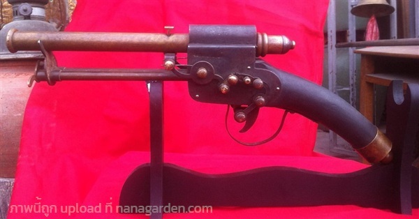 โมเดลปืนสปริงทองเหลือง ปืนทองเหลืองโบราณ | ร้านวังโบราณ - บางบัวทอง นนทบุรี