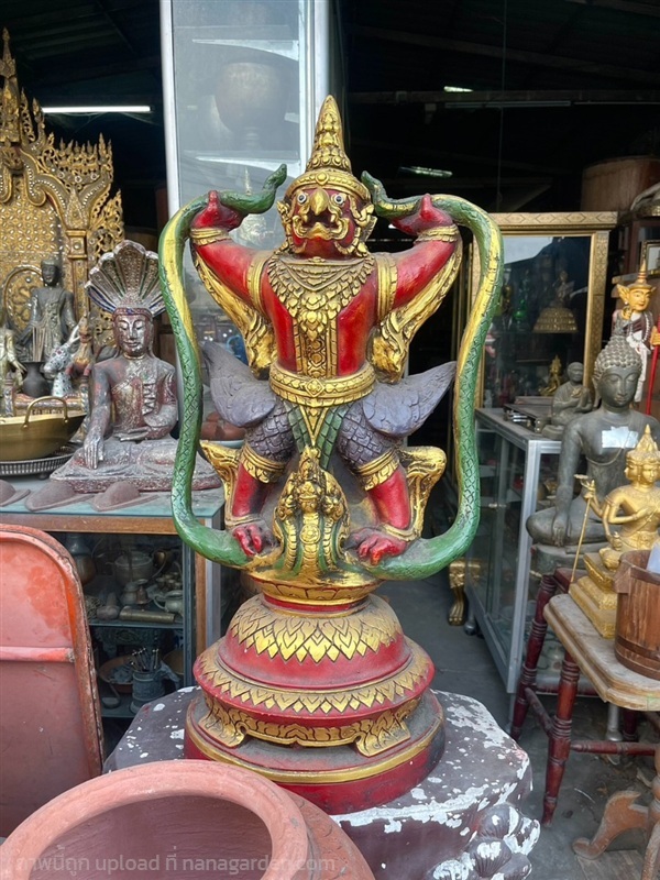 พญาครุฑยุดนาค ครุฑตั้งบูชา ขนาดสูง80ซม พญาครุฑ | ร้านวังโบราณ - บางบัวทอง นนทบุรี