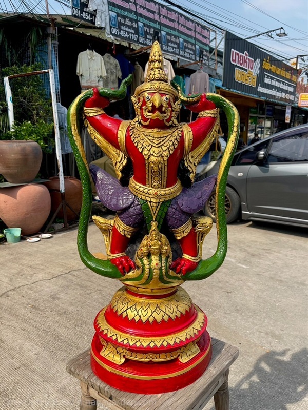 พญาครุฑยุดนาค ครุฑตั้งบูชา ขนาดสูง80ซม พญาครุฑ | ร้านวังโบราณ - บางบัวทอง นนทบุรี
