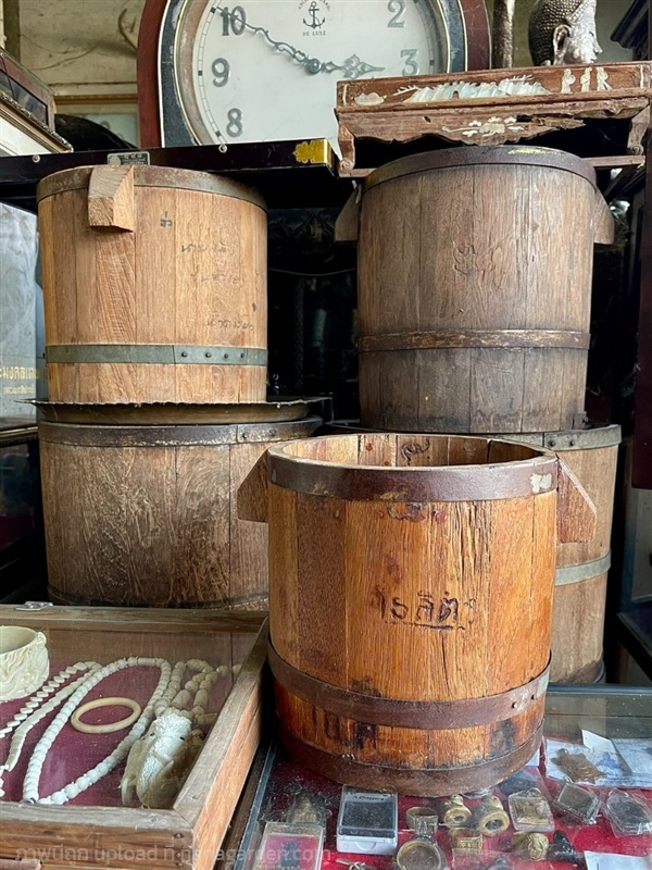 ถังไม้ตวงข้าวโบราณ ถังตวงข้าวสารโบราณ ตังไม้ | ร้านวังโบราณ - บางบัวทอง นนทบุรี
