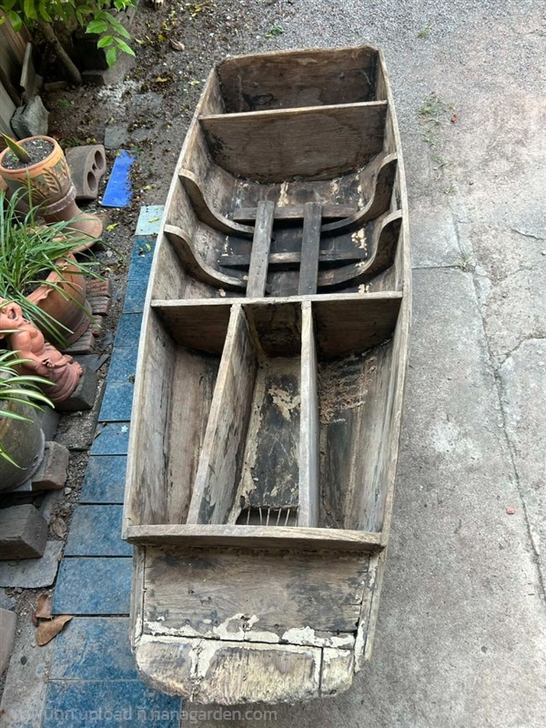 เรือไม้โบราณ เรือไม้เก่า ขนาดยาว180ซม เรือไม้สัก | ร้านวังโบราณ - บางบัวทอง นนทบุรี