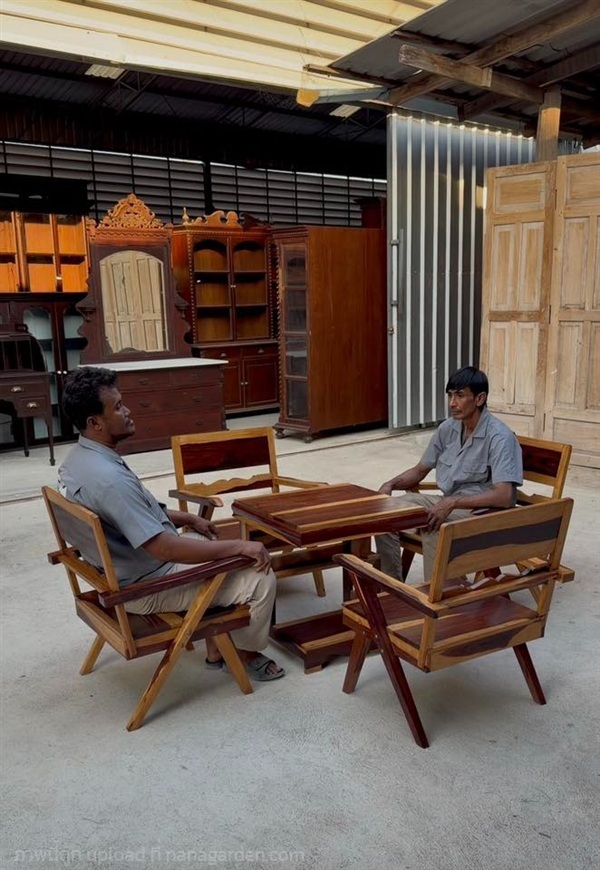 ชุดรับแขกไม้ชิงชัน 5 ชิ้นงานเก่า | ร้านโสภาไม้เก่าสุพรรณ - สองพี่น้อง สุพรรณบุรี