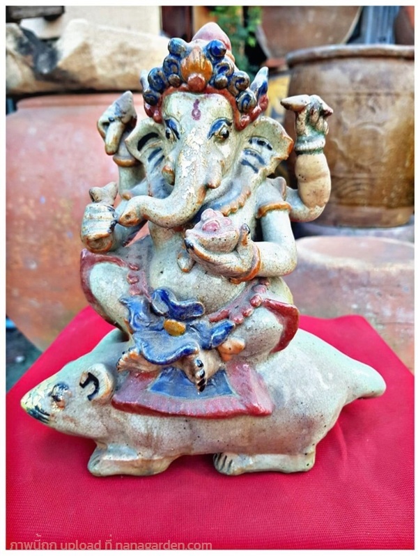 พระพิฆเนศ สังคโลก ศิลปะสุโขทัย พระพิฆเนศดินเผา | ร้านวังโบราณ - บางบัวทอง นนทบุรี