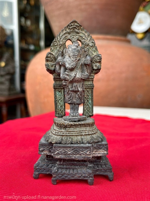 พระพิฆเนศโบราณ เนื้อสัมฤทธิ์ องค์เล็ก ท่ายืน | ร้านวังโบราณ - บางบัวทอง นนทบุรี