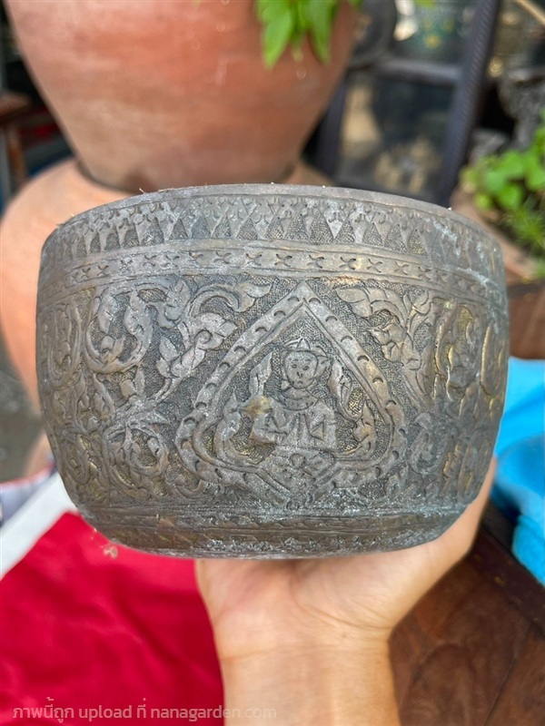 ขันกะไหล่เงิน ขนาด6นิ้ว ขันโบราณ ลายเทพนม ขันเก่า | ร้านวังโบราณ - บางบัวทอง นนทบุรี
