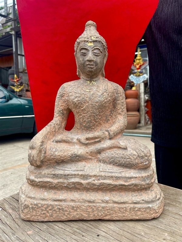 พระพุทธรูปเนื้อหินศิลาแลง วัดเขาพระสิทธิญาณ | ร้านวังโบราณ - บางบัวทอง นนทบุรี