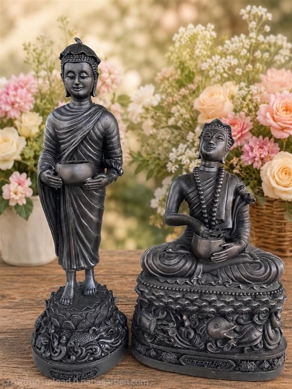 พระอุปคุต พระบัวเข็ม ขนาดบูชา ทองเหลืองรมดำ | ร้านวังโบราณ - บางบัวทอง นนทบุรี