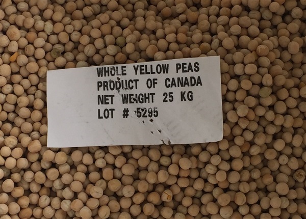 ถั่วลันเตาเหลืองจากแคนนาดา, Whole yellow peas from Cannada