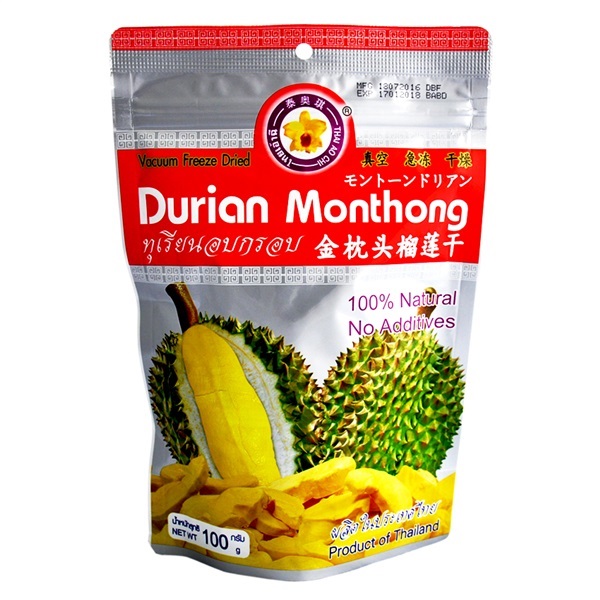 Durian Monthong 100gm (Silver) ทุเรียนอบกรอบ 100 กรัม | บริษัท ไทยเอ้าฉีฟรุ๊ตส์ จำกัด - วัฒนา กรุงเทพมหานคร