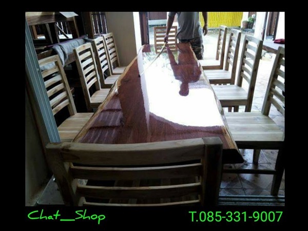 โต๊ะไม้ประดู่ 3 เมตร  | ร้าน Chat_Shop  (เฟอร์นิเจอร์ไม้)  - บางใหญ่ นนทบุรี