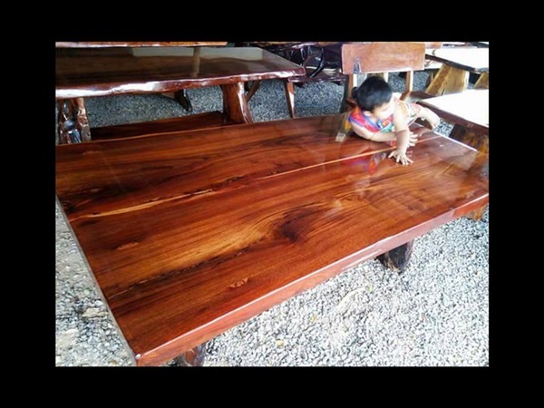 (ขายแล้ว) โต๊ะไม้ประดู่ 100x200x3"