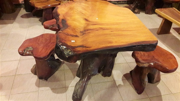 โต๊ะไม้มะค่า งานรากไม้ | ฺB&M Furniture -  นครสวรรค์