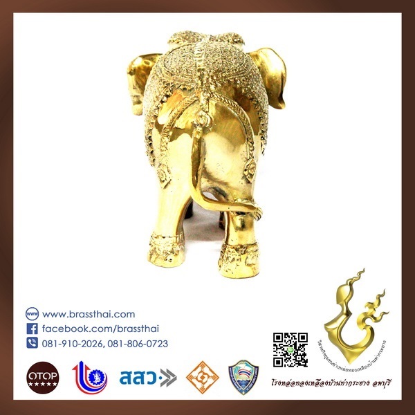 ช้างลายไทย เล็ก เงา ราคาถูก | โรงหล่อทองเหลืองบ้านท่ากระยาง ลพบุรี - เมืองลพบุรี ลพบุรี