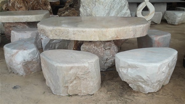 โต๊ะหินชุดใหญ่ หินธรรมชาติ | ชัดชัย หินประดับ - เมืองกาญจนบุรี กาญจนบุรี