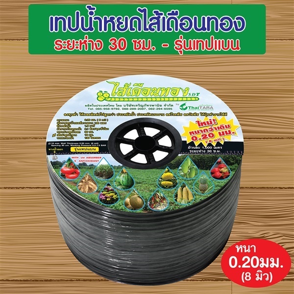 ไส้เดือนทอง รุ่นเทปแบน ระยะหยด 30 ซม. ความยาว 1,000 ม. | Mr.Green Thumb มิสเตอร์กรีนธัม - บางขุนเทียน กรุงเทพมหานคร