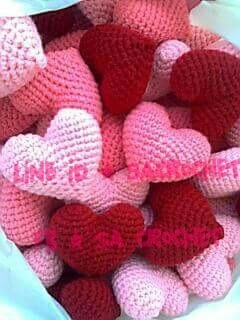หัวใจถัก พวงกุญแจหัวใจ หัวใจติดปีก | Sa crochet - ชาติตระการ พิษณุโลก