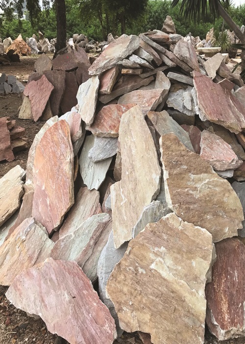 หินแผ่นทางเท้าหยกคละสี | ร้านหินโชคศิลาทอง - เมืองกาญจนบุรี กาญจนบุรี