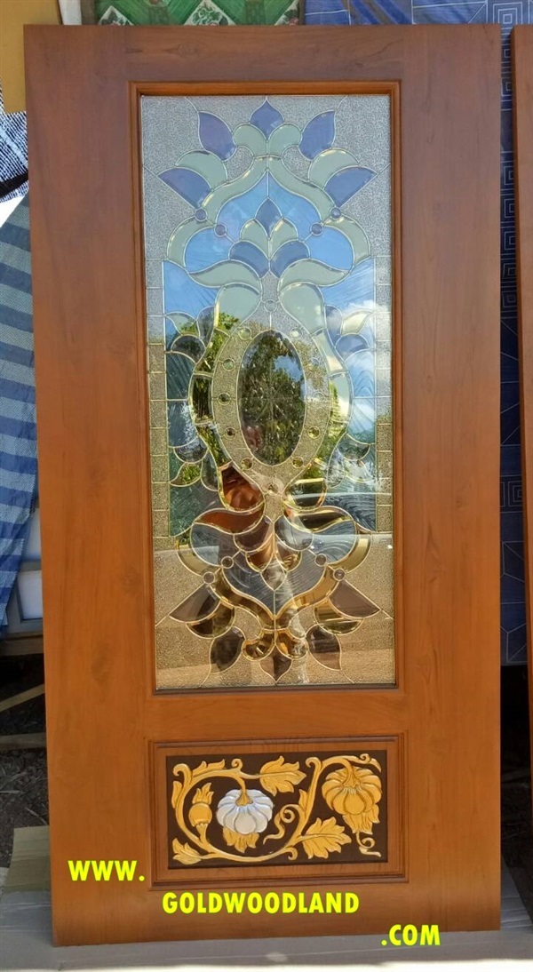 ประตูกระจกนิรภัยไม้สัก ประตูไม้สักทอง รหัส GBBB 77 | goldwoodland_โกลด์วู๊ดแลนด์ - สูงเม่น แพร่
