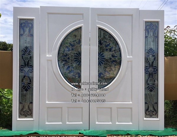 ประตูกระจกนิรภัยไม้สัก ประตูไม้สักทอง รหัส GBBB 79 | goldwoodland_โกลด์วู๊ดแลนด์ - สูงเม่น แพร่