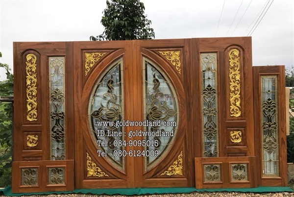 ประตูกระจกนิรภัยไม้สัก ประตูไม้สักทอง รหัส GBBB 113 | goldwoodland_โกลด์วู๊ดแลนด์ - สูงเม่น แพร่