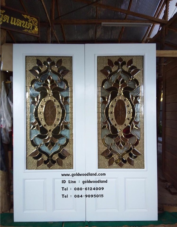 ประตูกระจกนิรภัยไม้สัก ประตูไม้สักทอง รหัส GBBB 115 | goldwoodland_โกลด์วู๊ดแลนด์ - สูงเม่น แพร่