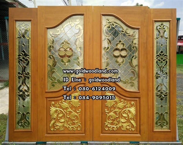 ประตูกระจกนิรภัยไม้สัก ประตูไม้สักทอง รหัส GBBB 119 | goldwoodland_โกลด์วู๊ดแลนด์ - สูงเม่น แพร่