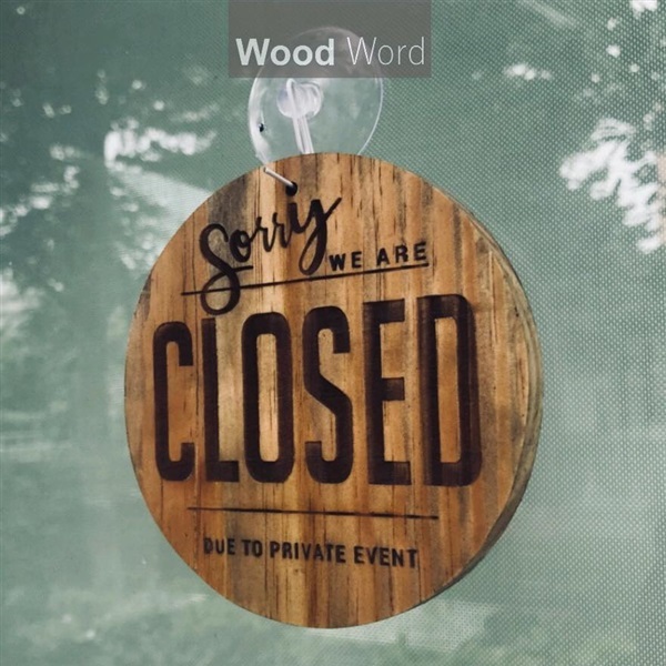 ป้าย เปิด-ปิด ติดกระจก | Wood Word - บางซื่อ กรุงเทพมหานคร