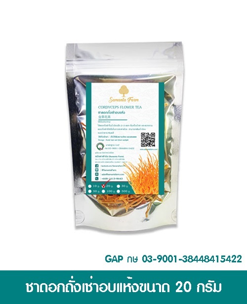 ชาดอกถั่งเช่าสีทองอบแห้ง (Cordyceps Militalis) | สมันตาฟาร์ม - ดอนเมือง กรุงเทพมหานคร