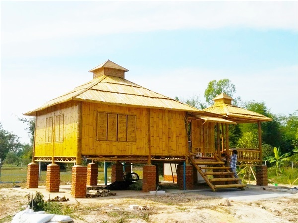 บ้านไม้ไผ่ทรงบาหลีมุงไม้ไผ่(ฟาก)ติดแอร์ได้ป้องกันมอดได้ถาวร | บ้านไม้ไผ่ สวนไผ่งาม ปราจีนบุรี - ประจันตคาม ปราจีนบุรี