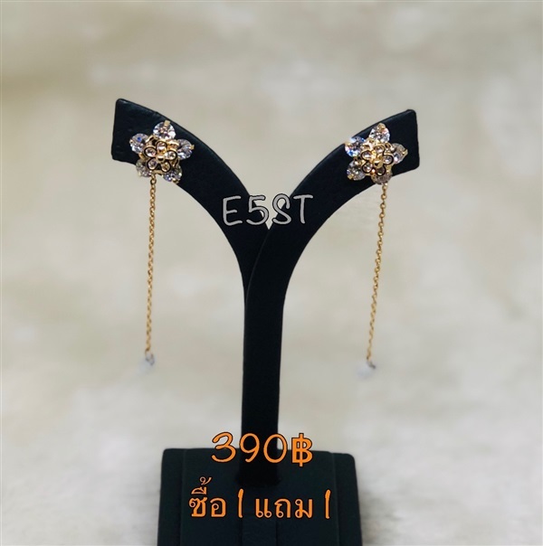 ต่างหูดอกไม้เพชรห้อยเพชรสวิส รหัส E5ST (ซื้อ1 แถม1) | เพชรพลอยจิวเวลรี่ - คลองสามวา กรุงเทพมหานคร