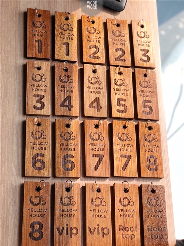 พวงกุญแจไม้ เลเซอร์เลขห้อง | Wood Word - บางซื่อ กรุงเทพมหานคร